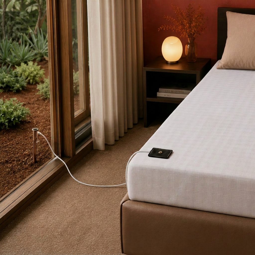 Terra Grounding Fitted Bed Sheet | Cotton & Silver with Earthing Rod Kit